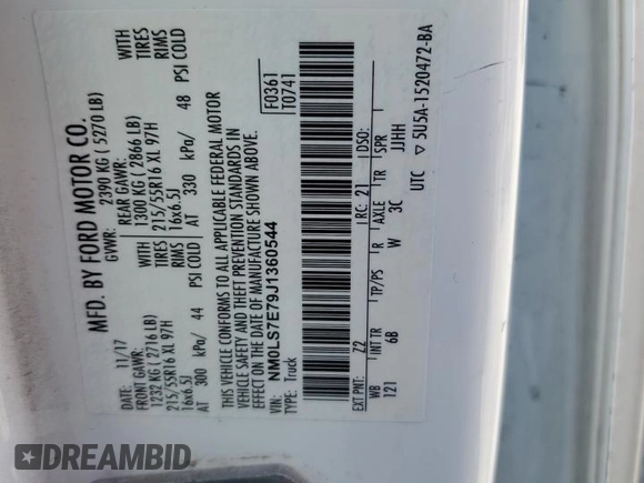 2018 Ford Transit Connect XL z VIN NM0LS7E79J1360544, wystawiony jako Copart lot #55054055 z przebiegiem 149 345 mil mil oraz Szkoda całkowita • Salvage title. Historia ofert i sprzedaży dostępna na DreamBid. Obrazek 14.