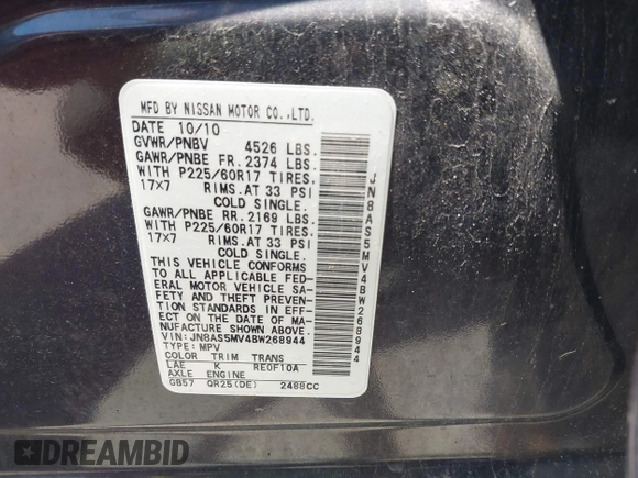 2011 Nissan Rogue S z VIN JN8AS5MV4BW268944, wystawiony jako IAAI lot #42215428 z przebiegiem 143 683 mil mil oraz . Historia ofert i sprzedaży dostępna na DreamBid. Obrazek 9.