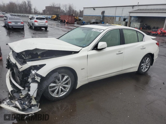 2017 Infiniti Q50 2.0t Premium with VIN JN1CV7AR1HM681670, listed as a Copart auction lot 51450165 with 87,020 mi miles and Salvage Title. Bid and sale history available at carsss.com. Image 1.