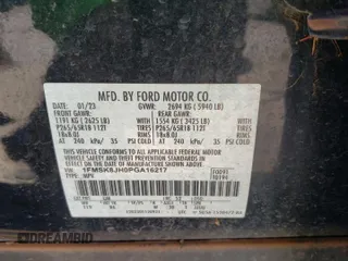 2023 Ford Explorer Timberline z VIN 1FMSK8JH0PGA16217, wystawiony jako Copart lot #54790395 z przebiegiem 53 406 mil mil oraz Szkoda całkowita • Salvage title. Historia ofert i sprzedaży dostępna na DreamBid. Obrazek 13.