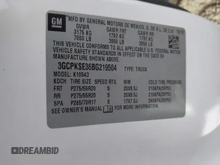 2011 Chevrolet Silverado 1500 LT with VIN 3GCPKSE36BG219504, listed as a IAAI auction lot 41891475 with 189,240 mi miles. Bid and sale history available at carsss.com. Image 9.