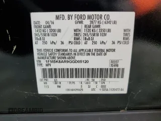 2016 Ford Utility Police Interceptor with VIN 1FM5K8AR9GGD05120, listed as a Copart auction lot 89334145 with 0 mi miles and Clean Title. Bid and sale history available at carsss.com. Image 13.
