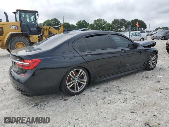 2019 BMW 7 Series 740i xDrive with VIN WBA7E4C51KGV28443, listed as a Copart auction lot 54751395 with 0 mi miles and Clean Title. Bid and sale history available at carsss.com. Image 3.