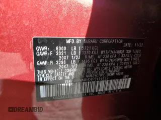 2023 Subaru Ascent Onyx with VIN 4S4WMAHD6P3404632, listed as a Copart auction lot 80526624 with 26,968 mi miles and Salvage title. Bid and sale history available at DreamBid. Image 14.