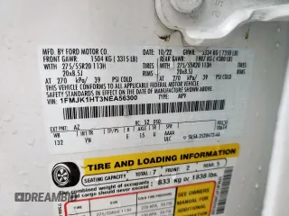 2022 Ford Expedition Max XLT z VIN 1FMJK1HT3NEA56300, wystawiony jako Copart lot #55609435 z przebiegiem 39 486 mil mil oraz Szkoda całkowita • Salvage title. Historia ofert i sprzedaży dostępna na DreamBid. Obrazek 13.