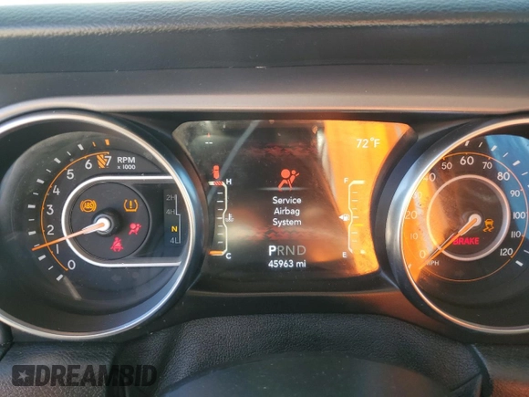 2021 Jeep Wrangler Unlimited Willys with VIN 1C4HJXDG4MW734322, listed as a Copart auction lot 50155775 with 45,963 mi miles and Salvage title. Bid and sale history available at DreamBid. Image 9.