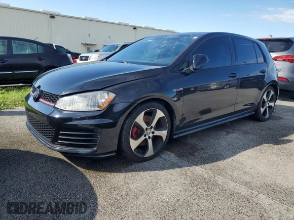 2015 Volkswagen Golf GTI Autobahn with VIN 3VW4T7AU4FM064628, listed as a Copart auction lot 74144834 with 0 mi miles and Salvage Title. Bid and sale history available at carsss.com. Image 1.
