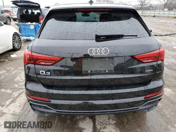 2020 Audi Q3 S line Premium with VIN WA1DECF3XL1016155, listed as a Copart auction lot 37987063 with 38,409 mi miles. Bid and sale history available at carsss.com. Image 6.