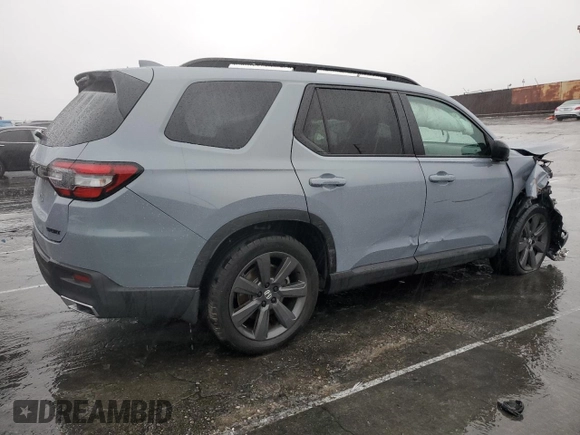 2023 Honda Pilot Sport with VIN 5FNYG2H38PB012787, listed as a Copart auction lot 44404145 with 25,026 mi miles and Salvage Title. Bid and sale history available at carsss.com. Image 3.