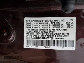 2007 Honda Element with VIN 5J6YH17997L007750, listed as a Copart auction lot 45148345 with 187,348 mi miles and Salvage Title. Bid and sale history available at DreamBid. Image 13.