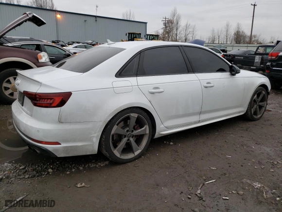 2019 Audi S4 Premium Plus with VIN WAUB4AF46KA078743, listed as a Copart auction lot 38001543 with 58,087 mi miles. Bid and sale history available at carsss.com. Image 3.