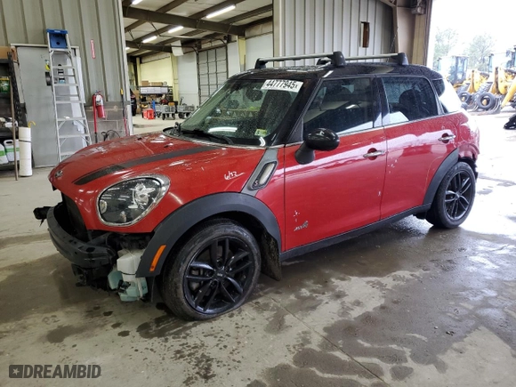 2013 MINI Cooper Countryman S ALL4 with VIN WMWZC5C52DWP34156, listed as a Copart auction lot 44777945 with 163,880 mi miles and Salvage Title. Bid and sale history available at carsss.com. Image 1.