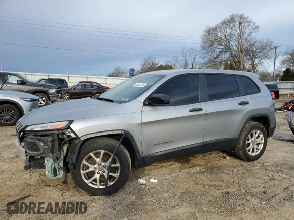 2014 Jeep Cherokee Sport with VIN 1C4PJLAB1EW123520, listed as a Copart auction lot 47265765 with 158,934 mi miles and Salvage Title. Bid and sale history available at DreamBid. Image 1.