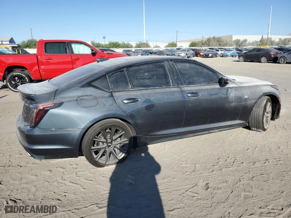 2021 Cadillac CT5 Sport with VIN 1G6DP5RKXM0125028, listed as a Copart auction lot 73395454 with 25,451 mi miles and Salvage Title. Bid and sale history available at carsss.com. Image 3.