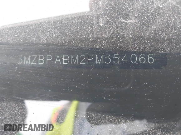 2023 Mazda 3 S Select with VIN 3MZBPABM2PM354066, listed as a IAAI auction lot 41339983 with 13,536 mi miles and . Bid and sale history available at DreamBid. Image 9.