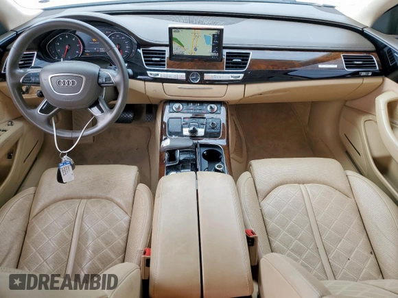2014 Audi A8 3.0T with VIN WAURGAFD1EN013057, listed as a Copart auction lot 61161595 with 103,560 mi miles and Salvage title. Bid and sale history available at DreamBid. Image 8.