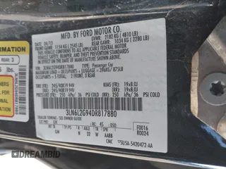 2013 Lincoln MKZ z VIN 3LN6L2G94DR817880, wystawiony jako IAAI lot #41790309 z przebiegiem 167 761 mil mil oraz . Historia ofert i sprzedaży dostępna na DreamBid. Obrazek 9.