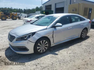 2015 Hyundai Sonata Sport with VIN 5NPE34AF9FH033758, listed as a Copart auction lot 57526395 with 141,664 mi miles and Clean title. Bid and sale history available at DreamBid. Image 1.