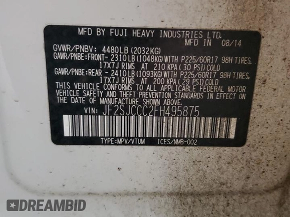 2015 Subaru Forester 2.5i Premium with VIN JF2SJCCC2FH495875, listed as a Copart auction lot 42219665 with 147,501 mi miles and Clean Title. Bid and sale history available at carsss.com. Image 13.