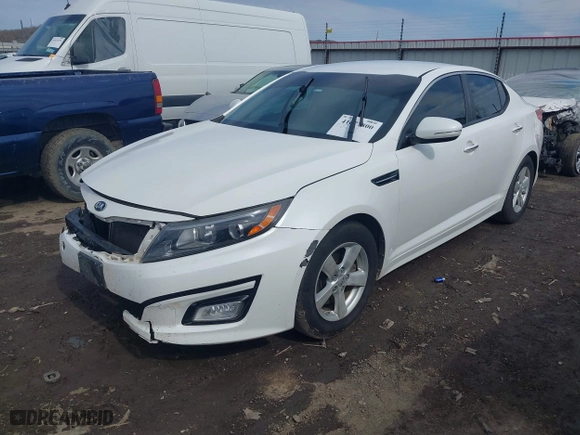 2015 Kia Optima LX with VIN KNAGM4A7XF5630994, listed as a IAAI auction lot 41677800 with 124,742 mi miles. Bid and sale history available at carsss.com. Image 17.