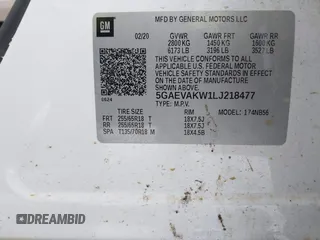 2020 Buick Enclave Essence with VIN 5GAEVAKW1LJ218477, listed as a IAAI auction lot 41288068 with 89,910 mi miles. Bid and sale history available at carsss.com. Image 9.