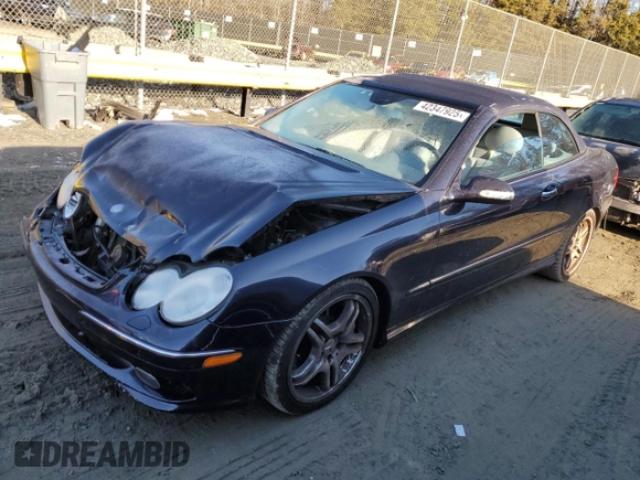 2005 Mercedes-Benz CLK-Class AMG with VIN WDBTK76G65T044125, listed as a Copart auction lot 42347925 with 92,226 mi miles and Salvage Title. Bid and sale history available at carsss.com. Image 1.