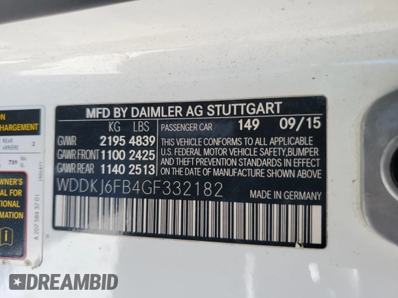2016 Mercedes-Benz E 400 z VIN WDDKJ6FB4GF332182, wystawiony jako Copart lot #52546835 z przebiegiem 141 910 mil mil oraz Czysty tytuł • Clean title. Historia ofert i sprzedaży dostępna na DreamBid. Obrazek 12.