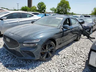 2023 Genesis G70 2.0T with VIN KMTG34TA1PU124302, listed as a Copart auction lot 50179375 with 11,829 mi miles and Salvage title. Bid and sale history available at DreamBid. Image 1.