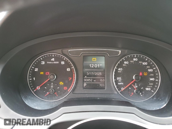2016 Audi Q3 Premium Plus with VIN WA1EFCFS1GR016996, listed as a Copart auction lot 62118745 with 90,852 mi miles and Salvage title. Bid and sale history available at DreamBid. Image 9.