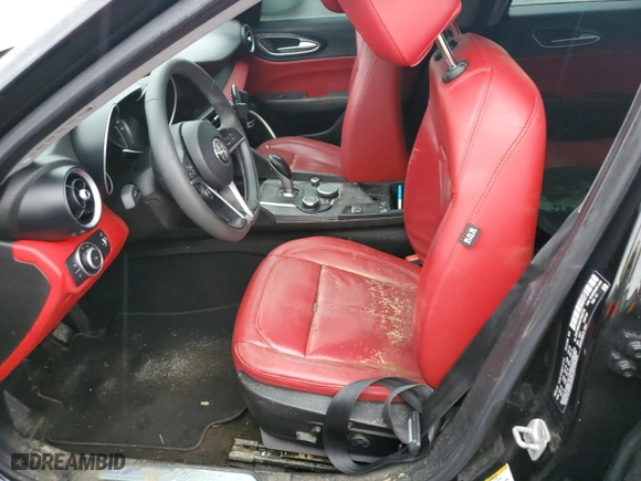 2019 Alfa Romeo Giulia with VIN ZARFAMAN4K7622772, listed as a Copart auction lot 44656915 with 0 mi miles and Salvage Title. Bid and sale history available at carsss.com. Image 7.