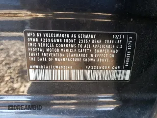 2012 Volkswagen GTI w/Conv & Sunroof PZEV с VIN WVWHD7AJ7CW202648, выставлен на аукционе Copart как лот 78369294 с пробегом 93 582 миль миль и Списание • Salvage title. История ставок и продаж доступна на DreamBid. Изображение 14.