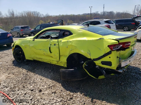 2021 Chevrolet Camaro 2LT with VIN 1G1FD1RS4M0111707, listed as a Copart auction lot 48641644 with 27,565 mi miles and Non Repairable. Bid and sale history available at carsss.com. Image 2.