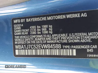 2014 BMW 2 Series M235i with VIN WBA1J7C52EVW84588, listed as a IAAI auction lot 42490194 with 103,998 mi miles and . Bid and sale history available at DreamBid. Image 9.