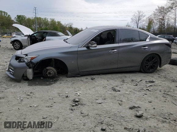2014 Infiniti Q50 Premium with VIN JN1BV7AP2EM674992, listed as a Copart auction lot 52479915 with 220,813 mi miles and Salvage Title. Bid and sale history available at carsss.com. Image 1.