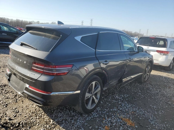 2023 Genesis GV80 with VIN KMUHBDSB9PU124092, listed as a Copart auction lot 88873665 with 20,851 mi miles and Salvage Title. Bid and sale history available at carsss.com. Image 3.