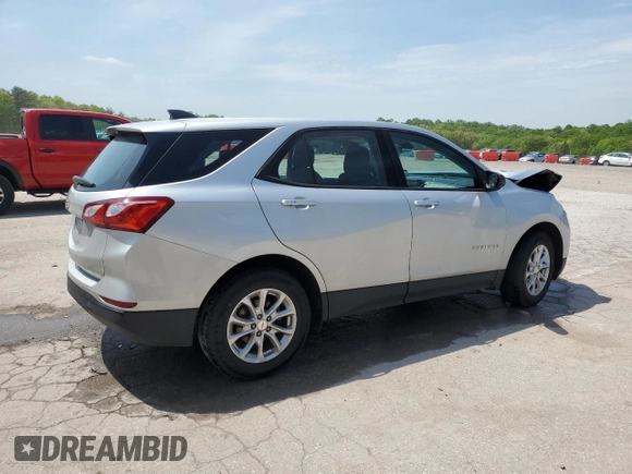 2019 Chevrolet Equinox LS z VIN 2GNAXHEV7K6180002, wystawiony jako Copart lot #55393785 z przebiegiem 166 487 mil mil oraz Szkody całkowita. Historia ofert i sprzedaży dostępna na DreamBid. Obrazek 3.