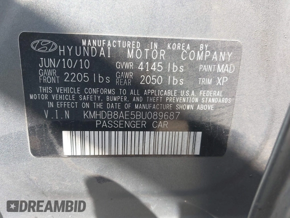 2011 Hyundai Elantra Touring GLS with VIN KMHDB8AE5BU089687, listed as a IAAI auction lot 41868403 with 231,671 mi miles. Bid and sale history available at carsss.com. Image 9.