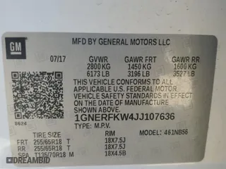 2018 Chevrolet Traverse LS with VIN 1GNERFKW4JJ107636, listed as a Copart auction lot 45601985 with 84,302 mi miles and Non Repairable. Bid and sale history available at carsss.com. Image 13.