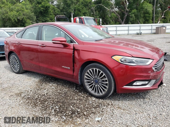2018 Ford Fusion Titanium with VIN 3FA6P0RU9JR120124, listed as a Copart auction lot 54992384 with 117,170 mi miles and Salvage Title. Bid and sale history available at DreamBid. Image 4.