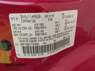 2007 Chrysler PT Cruiser Touring with VIN 3A8FY58B17T529081, listed as a IAAI auction lot 42436288 with 108,672 mi miles and . Bid and sale history available at DreamBid. Image 9.