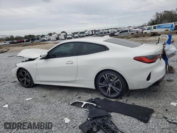 2023 BMW 4 Series 430i with VIN WBA53AP00PCL74865, listed as a Copart auction lot 89057895 with 9,000 mi miles and Salvage title. Bid and sale history available at DreamBid. Image 2.