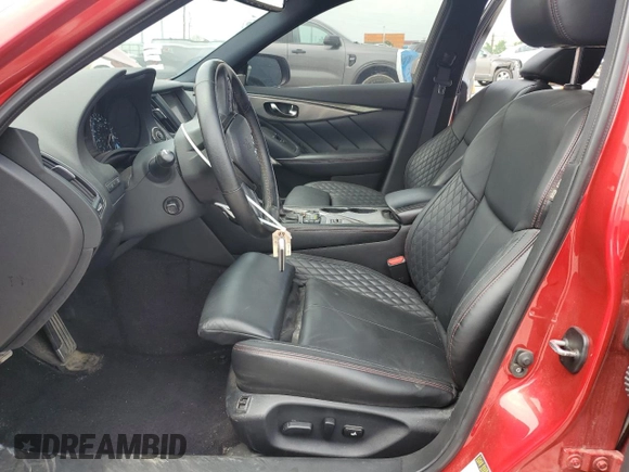 2020 Infiniti Q50 Red Sport 400 with VIN JN1FV7AR7LM660876, listed as a Copart auction lot 60872975 with 62,668 mi miles and Salvage title. Bid and sale history available at DreamBid. Image 7.