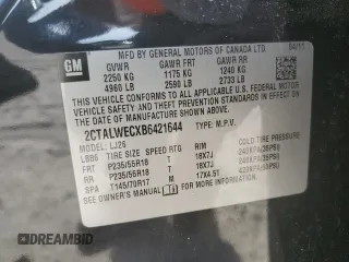 2011 GMC Terrain SLT-2 with VIN 2CTALWECXB6421644, listed as a Copart auction lot 55462275 with 100,033 mi miles and Clean Title. Bid and sale history available at carsss.com. Image 12.