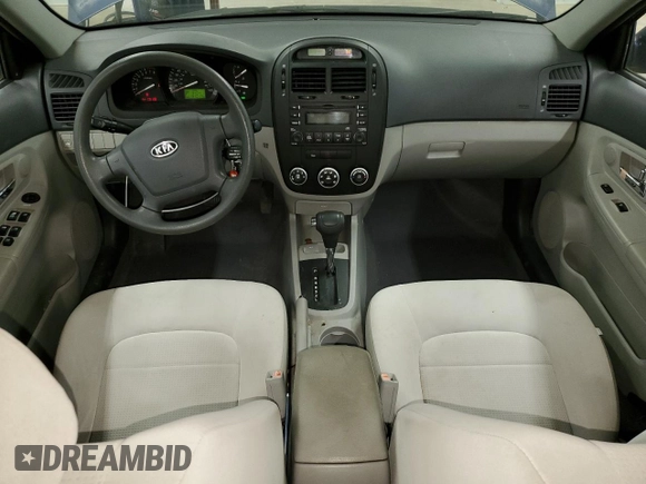 2009 Kia Spectra EX with VIN KNAFE221X95626293, listed as a Copart auction lot 70646504 with 197,017 mi miles and Clean Title. Bid and sale history available at carsss.com. Image 8.