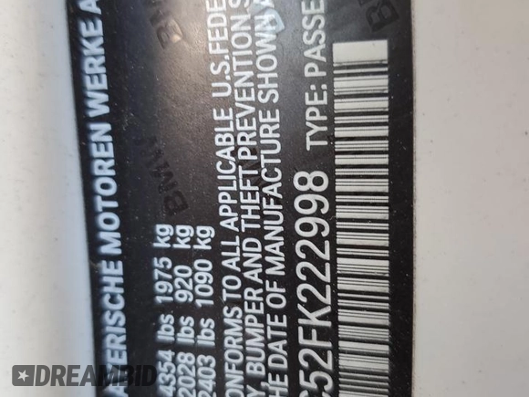 2015 BMW 4 Series 428i с VIN WBA3N7C52FK222998, выставлен на аукционе Copart как лот 42434725 с пробегом Не указан миль и Списание • Salvage title. История ставок и продаж доступна на DreamBid. Изображение 15.