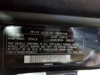 2009 Volvo S80 I6 Turbo with VIN YV1AH992191096437, listed as a Copart auction lot 78083934 with 163,677 mi miles and Salvage Title. Bid and sale history available at carsss.com. Image 12.