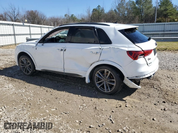 2021 Audi Q3 S line Premium Plus with VIN WA1EECF38M1041061, listed as a Copart auction lot 46298345 with 87,225 mi miles and Clean Title. Bid and sale history available at carsss.com. Image 2.