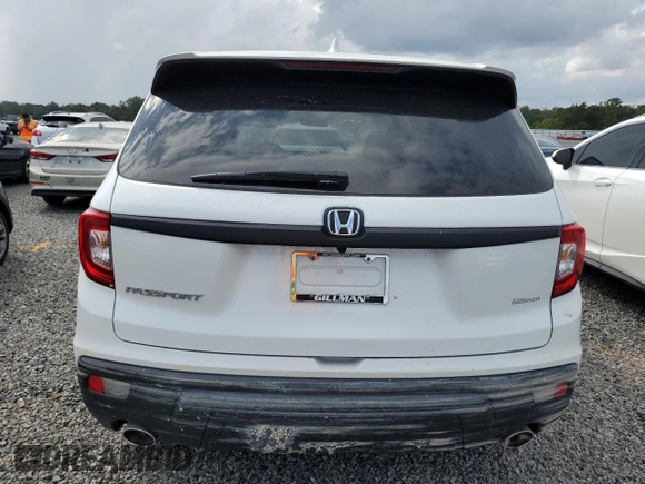 2021 Honda Passport EX-L with VIN 5FNYF7H53MB008417, listed as a Copart auction lot 73787554 with 0 mi miles and Salvage Title. Bid and sale history available at carsss.com. Image 6.