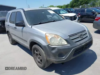 2005 Honda CR-V LX with VIN JHLRD685X5C011434, listed as a IAAI auction lot 42018369 with 234,993 mi miles and . Bid and sale history available at carsss.com. Image 1.