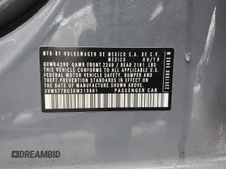 2019 Volkswagen Jetta GLI S z VIN 3VW5T7BU3KM213561, wystawiony jako Copart lot #44246165 z przebiegiem 95 787 mil mil oraz Szkoda całkowita • Salvage title. Historia ofert i sprzedaży dostępna na DreamBid. Obrazek 12.